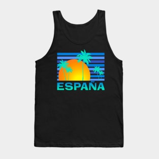 Spain Espana Sunset, Palm Trees Family Holiday Souvenir Tank Top